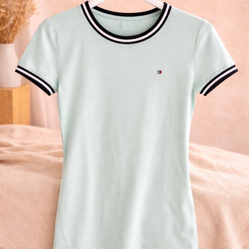 Tommy Hilfiger Mint Green Ringer Tee